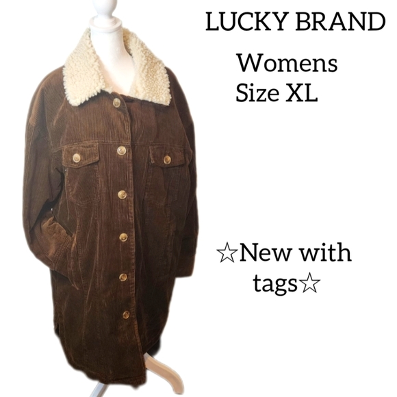 Lucky Brand Jackets & Blazers - LUCKY BRAND CORDUROY WOMENS TRUCKER JACKET SIZE XL NEW WITH TAGS